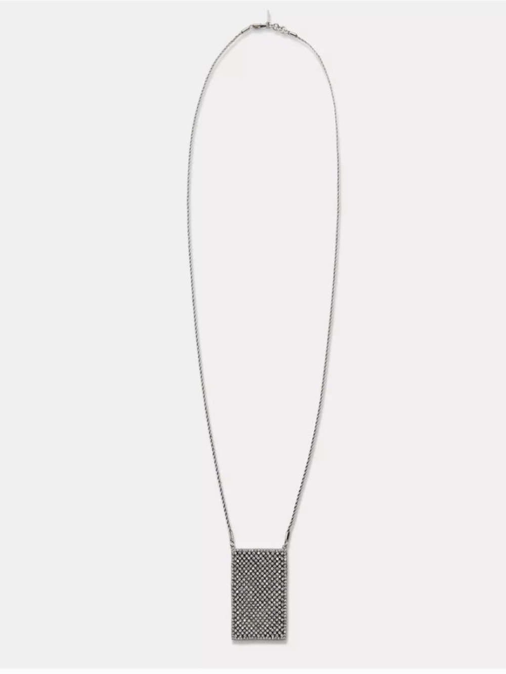 Zara NWT rhinestone handbag necklace silver 1856/289